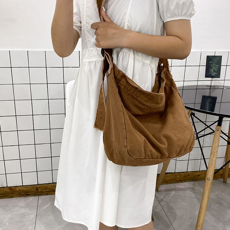 Vászon Tote táska, japán stílusú casual, cipzáras záródás, vízszintes négyzet alakú forma, belső bélés nélküli, zseb a mobiltelefon számára