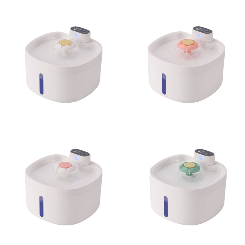 Okos vezeték nélküli háziállat‑ivóvíz adagoló automatikus érintőérzékelővel, levehető, csendes működés, macska és kutya részére, szűrő rendszer