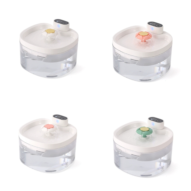 Okos vezeték nélküli háziállat‑ivóvíz adagoló automatikus érintőérzékelővel, levehető, csendes működés, macska és kutya részére, szűrő rendszer