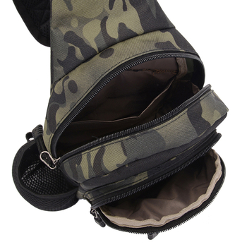 Muška kamuflažna taktička torba za prsa za vožnju biciklom i vanjske aktivnosti — Oxford tkanina, maskirani uzorak, prozračna, vodootporna, ultra lagana, poliester podstava