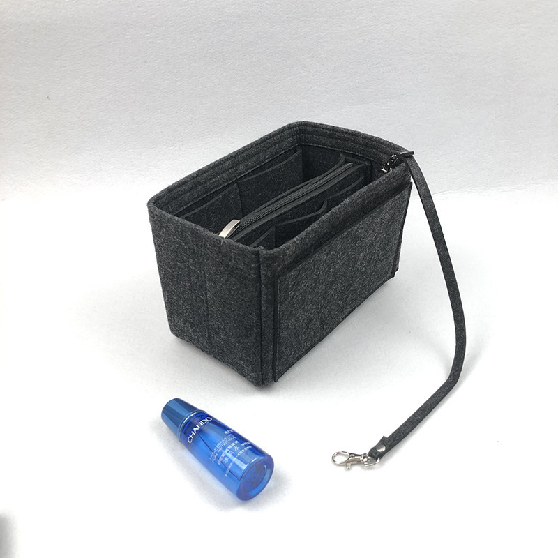 Фелт вложка-органайзер за портфейл с метален цип – организатор за карти за пътуване, формер за чанти тип tote