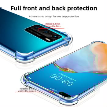 Huawei P40 Pro tālruņa vāciņš — pilns segums, mīksts silikons, pret kritienu aizsardzība