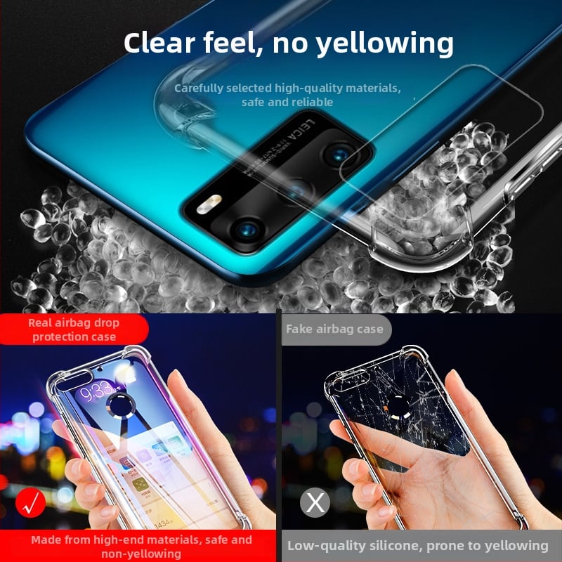 Huawei P40 Pro tālruņa vāciņš — pilns segums, mīksts silikons, pret kritienu aizsardzība