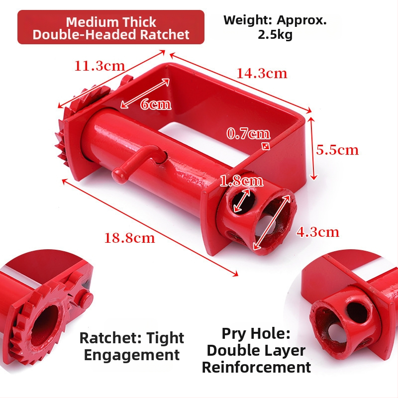 Kravas automaņa auklas spriegotājs ar blīviem zobiem, bloķējošs ratchet mehānisms, augstas oglekļa tērauds, modelis 1-2