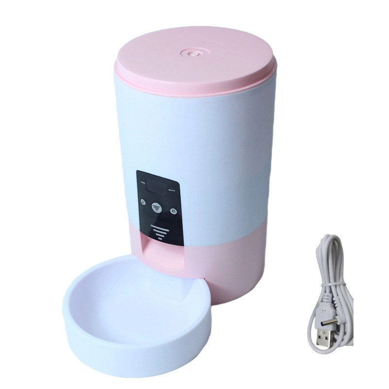 hranitor automat pentru animale de companie, hrănire programată, capacitate mare, pentru hrană de pisică și câine, design fix