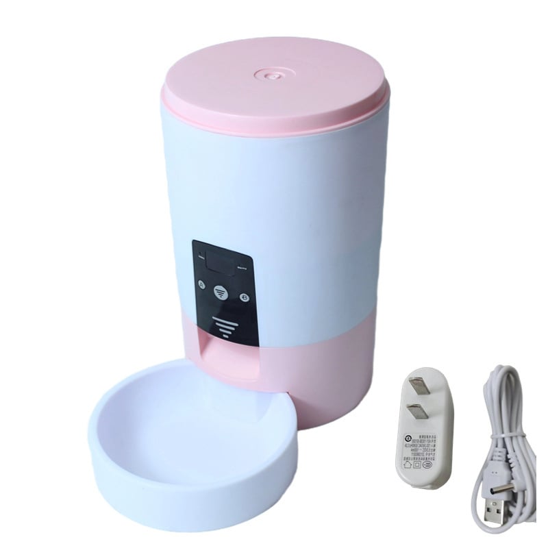 hranitor automat pentru animale de companie, hrănire programată, capacitate mare, pentru hrană de pisică și câine, design fix