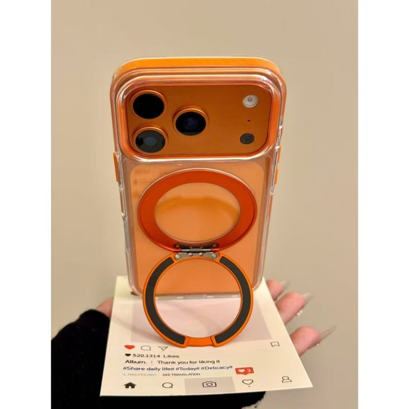 Θήκη προστασίας για συσκευές Apple σε στυλ Ins με 360‑μοιρών στήριγμα, υποστήριξη προσαρμογής.