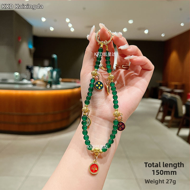 Tālruņa lanyards ar pērļu krellēm, rokdarbs, ķīniešu stilā, ģeometrisks piekariņš, PVC materiāls, universāls, daudzfunkcionāls