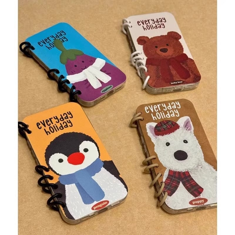 Carcasă flip pentru iPhone, temă desen animat cu cățeluș-pinguin, material TPU, protecție la șocuri și căderi, compatibilă cu modelele iPhone 4/4S, 5/5S/5C, 6/6S/6 Plus, 7/8, X/XS/XR/XS Max, 11, 12, 13, 14, și suportă personalizare