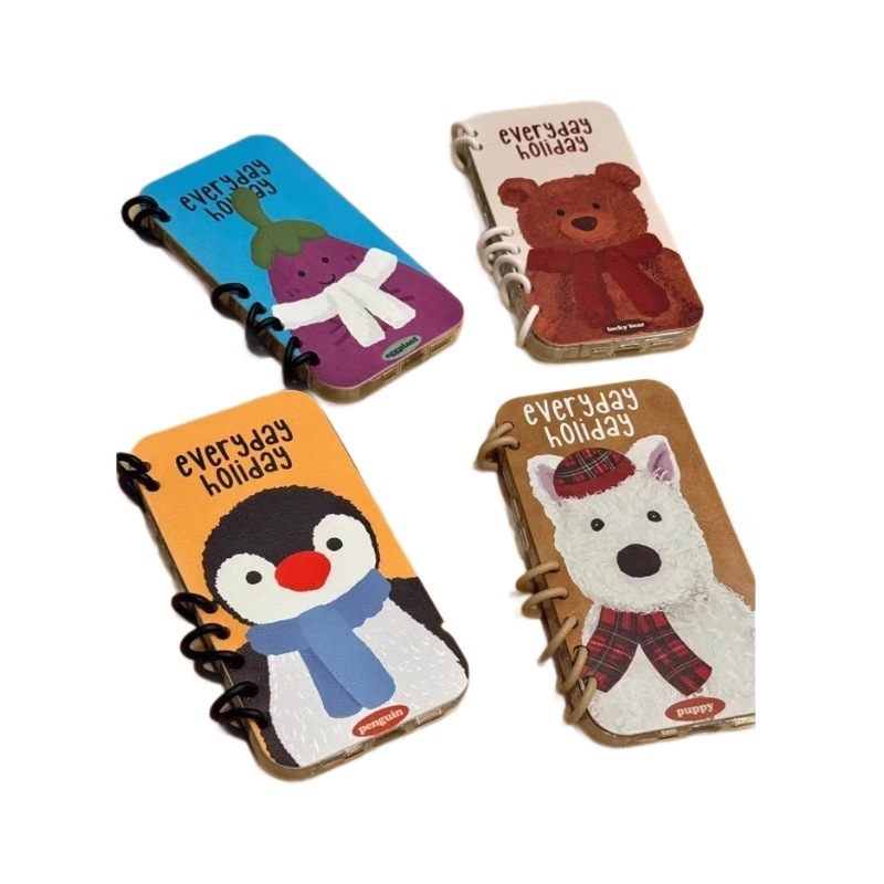 Carcasă flip pentru iPhone, temă desen animat cu cățeluș-pinguin, material TPU, protecție la șocuri și căderi, compatibilă cu modelele iPhone 4/4S, 5/5S/5C, 6/6S/6 Plus, 7/8, X/XS/XR/XS Max, 11, 12, 13, 14, și suportă personalizare