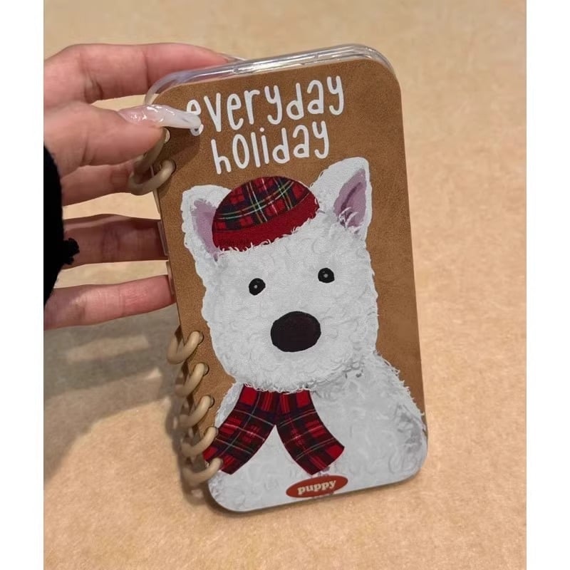 Carcasă flip pentru iPhone, temă desen animat cu cățeluș-pinguin, material TPU, protecție la șocuri și căderi, compatibilă cu modelele iPhone 4/4S, 5/5S/5C, 6/6S/6 Plus, 7/8, X/XS/XR/XS Max, 11, 12, 13, 14, și suportă personalizare