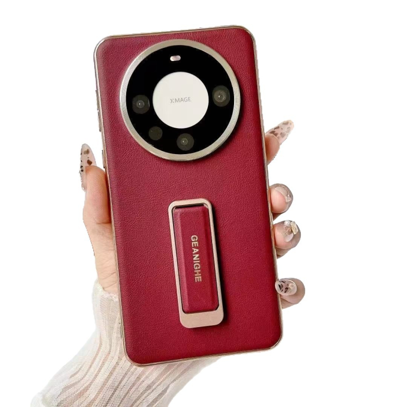 Huawei Mate70 Pro Premium Πίσω Κάλυμμα, Απλό Δέρμα, Στήριγμα Καρπού Pro+, Αντι-Πτώση, PC+Plating+Leather