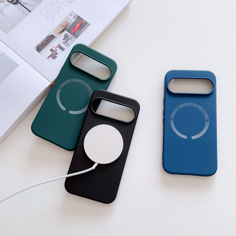 Husă pentru Google Pixel 10 – silicon lichid imitativ, margine dreaptă, magnetică, rezistență la uzură, protecție la cădere