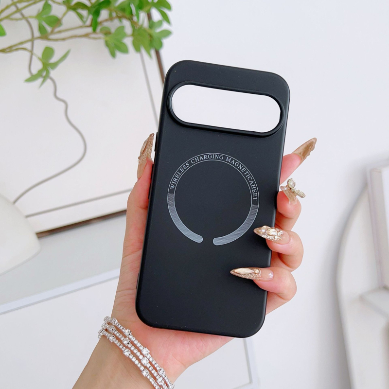 Husă pentru Google Pixel 10 – silicon lichid imitativ, margine dreaptă, magnetică, rezistență la uzură, protecție la cădere