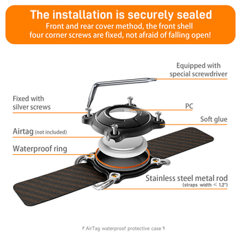 Apple AirTag aizsargkorpuss mājdzīvnieka kaklai ar metāla sprādzi, stingrs korpuss, ūdensizturīgs, injekcijas formēšana