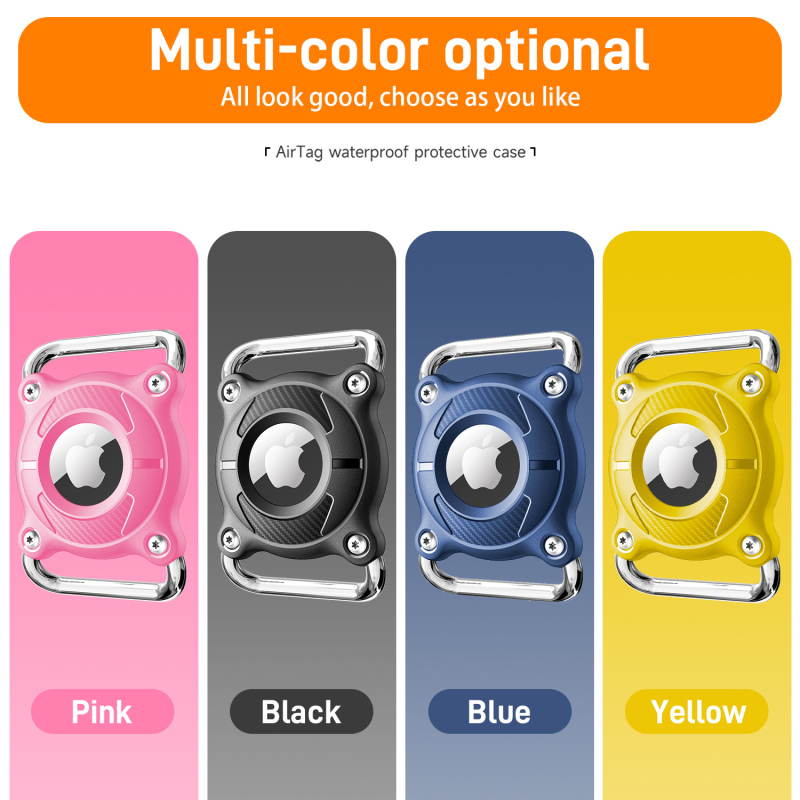 Apple AirTag aizsargkorpuss mājdzīvnieka kaklai ar metāla sprādzi, stingrs korpuss, ūdensizturīgs, injekcijas formēšana