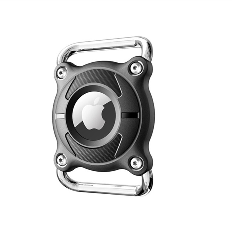 Apple AirTag aizsargkorpuss mājdzīvnieka kaklai ar metāla sprādzi, stingrs korpuss, ūdensizturīgs, injekcijas formēšana