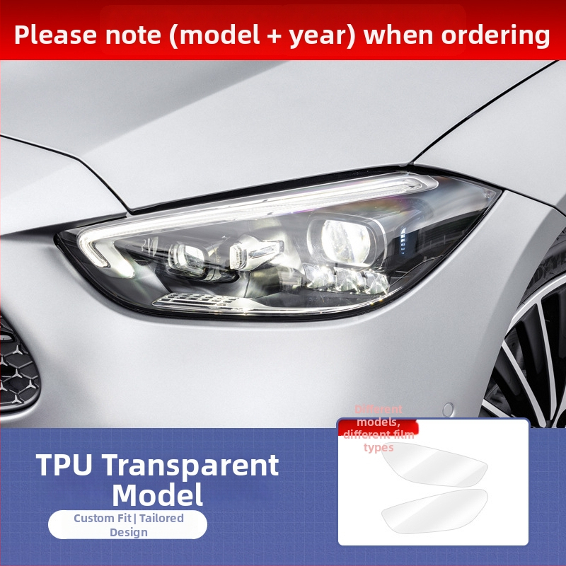 Mercedes-Benz TPU lukturu filma, pret skrāpējumiem, skrāpējumu remonts, gaismas kontrole, aizsargfilma