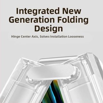 Viengabala silikona korpuss Huawei Pocket 2/S ar salokāmu ekrānu un iekļauto ekrāna aizsargfilmu — caurspīdīgs, pret kritieniem, ar siltuma izkliedi