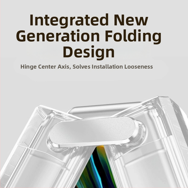 Viengabala silikona korpuss Huawei Pocket 2/S ar salokāmu ekrānu un iekļauto ekrāna aizsargfilmu — caurspīdīgs, pret kritieniem, ar siltuma izkliedi