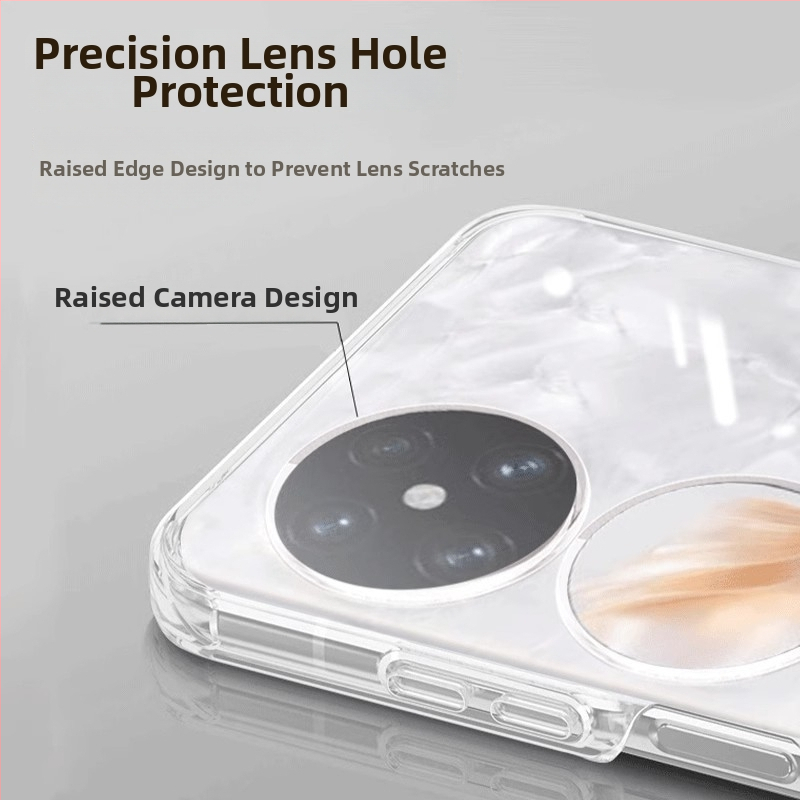 Viengabala silikona korpuss Huawei Pocket 2/S ar salokāmu ekrānu un iekļauto ekrāna aizsargfilmu — caurspīdīgs, pret kritieniem, ar siltuma izkliedi