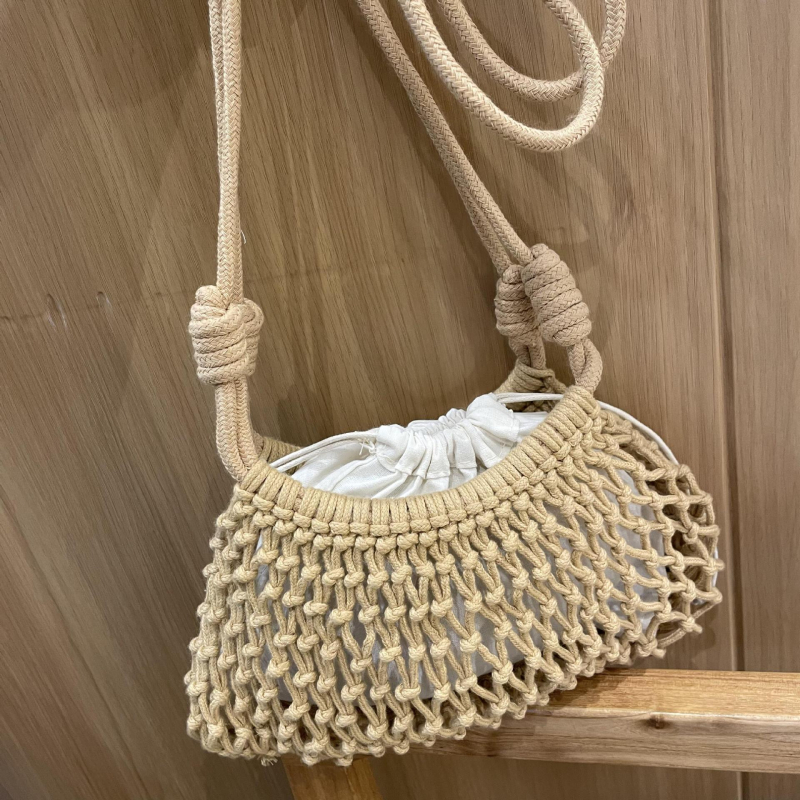 Minimalistička mrežasta torba za plažu, pletena torbica za telefon, ležerni stil