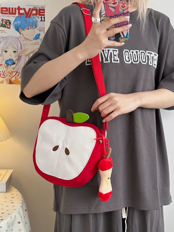 Kružna najlon torba crossbody, s zatvaračem, unutarnji džep za mobitel, japanski nadahnut stil, proljeće 2025