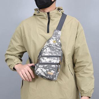 Muška torba na prsima, ulični stil, platno, camouflage uzorak, vodootporna i ultra lagana, podstava od poliester.
