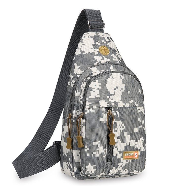 Muška torba na prsima, ulični stil, platno, camouflage uzorak, vodootporna i ultra lagana, podstava od poliester.