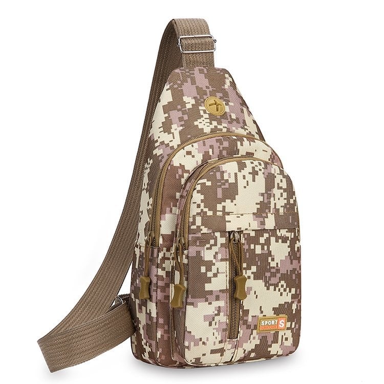 Muška torba na prsima, ulični stil, platno, camouflage uzorak, vodootporna i ultra lagana, podstava od poliester.