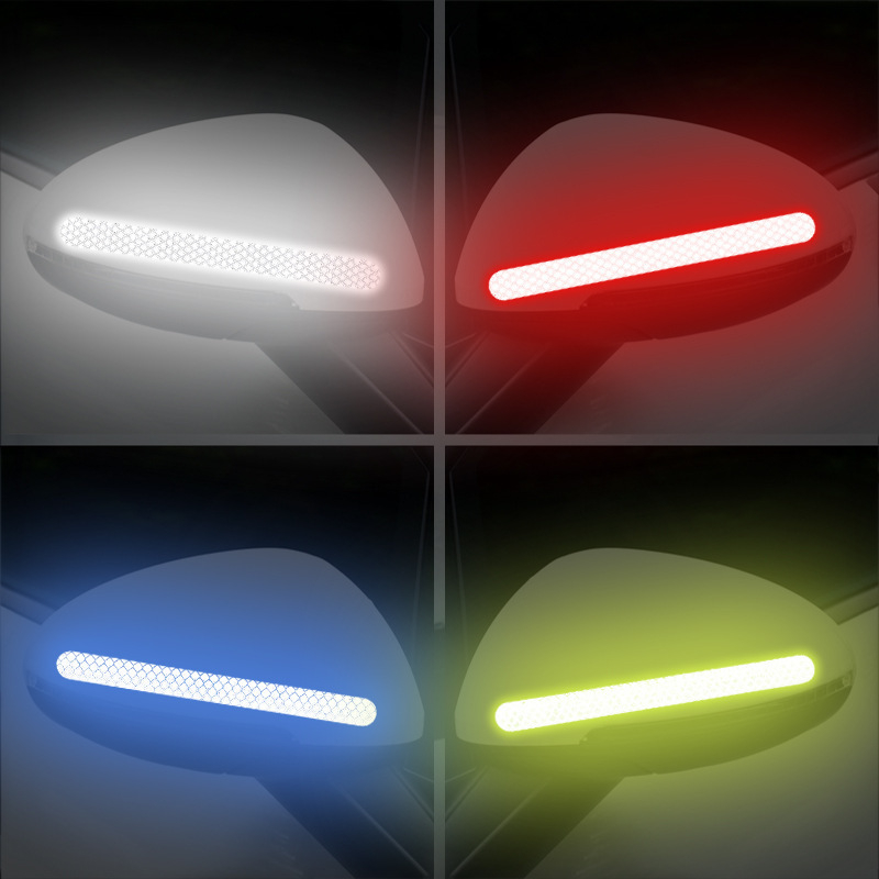 Автомобилен рефлектиращ самозалепващ стикер за тяло и огледало – линейна шарка, предупредителен филм, защита от надраскване