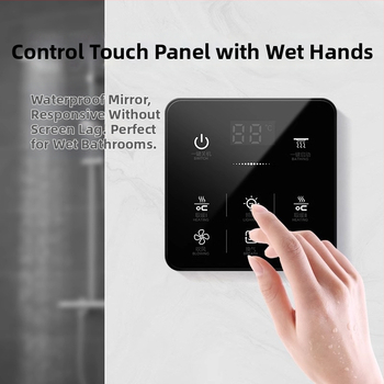 Gudrs vannasistabas apkures kontroles slēdzis ar skārienjūtīgu paneli, ūdensizturīgs, 50–440V, Loose