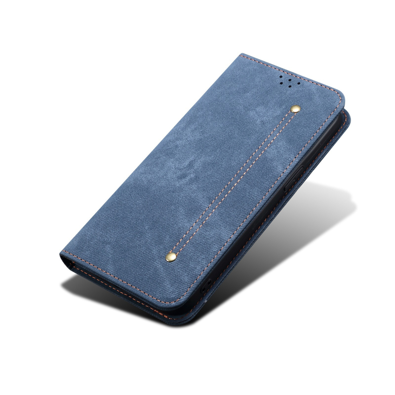 Eholo husă din piele pentru Moto Edge60 Stylus – Model Denim, Închidere magnetică, Piele artificială, turnare la cald, Suport pentru personalizare, disipare căldură, protecție antiuzură, anti-cădere