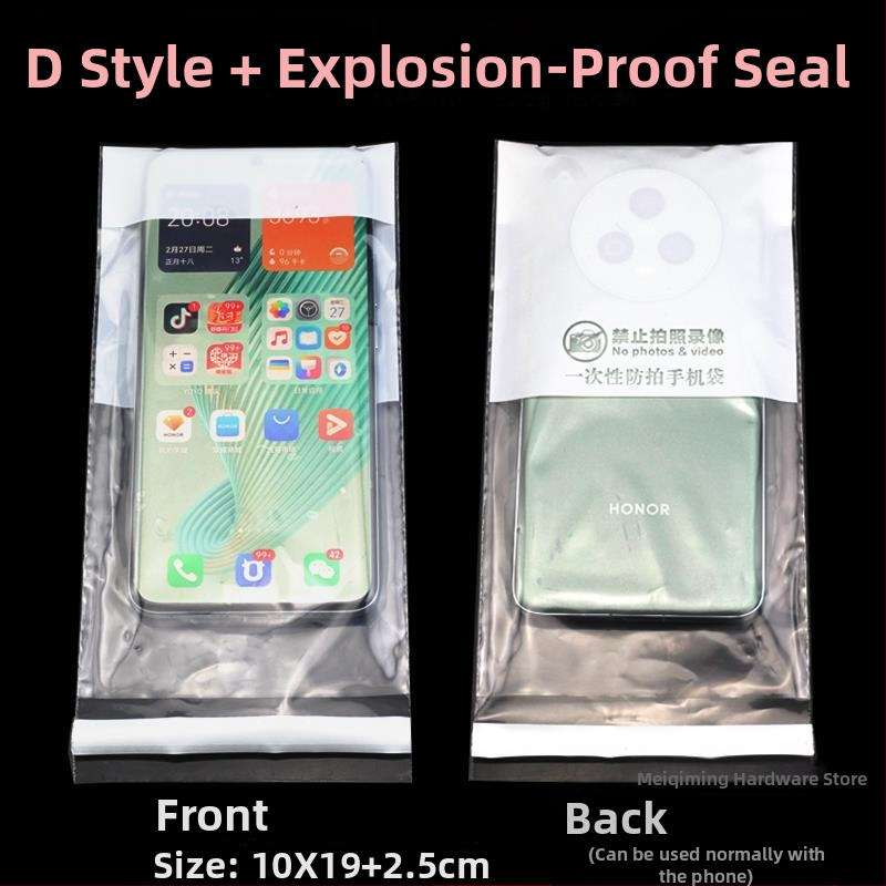 Vienkartinė mobiliųjų telefonų dėžutė su anti-kameros apsauga, privatumo gaubtu ir lipniu uždarymu