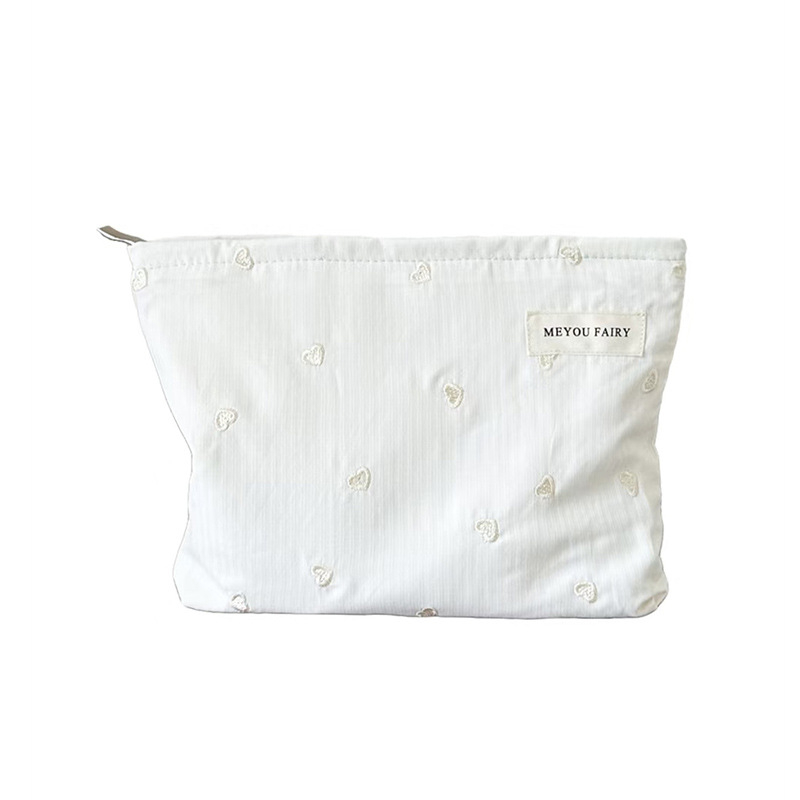 Geantă de cosmetică, cu capacitate mare, mâner de purtare, poliester, model în dungi, căptușeală din pânză