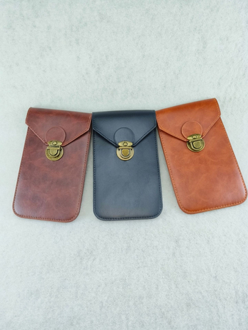 Geantă de talie pentru bărbați din PU, husă pentru telefonul mobil, formă verticală pătrată, căptușeală poliester, model vertical