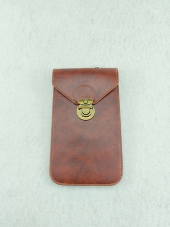 Geantă de talie pentru bărbați din PU, husă pentru telefonul mobil, formă verticală pătrată, căptușeală poliester, model vertical