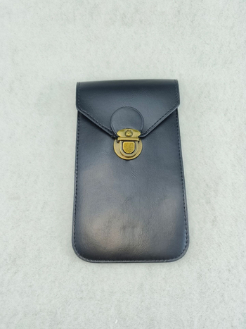 Geantă de talie pentru bărbați din PU, husă pentru telefonul mobil, formă verticală pătrată, căptușeală poliester, model vertical