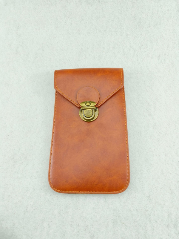 Geantă de talie pentru bărbați din PU, husă pentru telefonul mobil, formă verticală pătrată, căptușeală poliester, model vertical