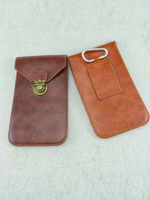 Geantă de talie pentru bărbați din PU, husă pentru telefonul mobil, formă verticală pătrată, căptușeală poliester, model vertical