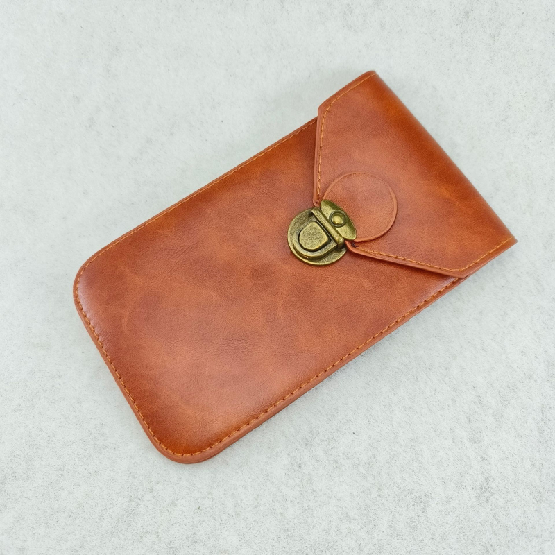 Geantă de talie pentru bărbați din PU, husă pentru telefonul mobil, formă verticală pătrată, căptușeală poliester, model vertical