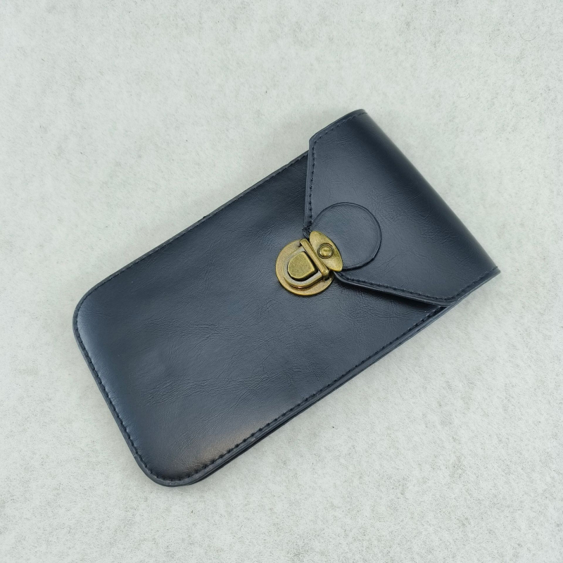 Geantă de talie pentru bărbați din PU, husă pentru telefonul mobil, formă verticală pătrată, căptușeală poliester, model vertical