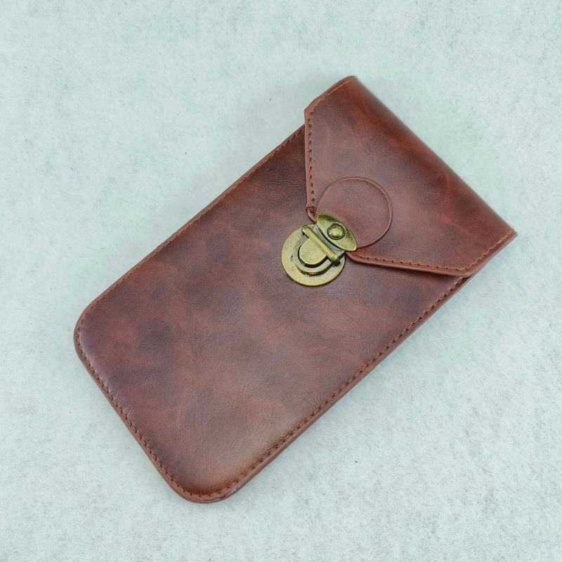 Geantă de talie pentru bărbați din PU, husă pentru telefonul mobil, formă verticală pătrată, căptușeală poliester, model vertical