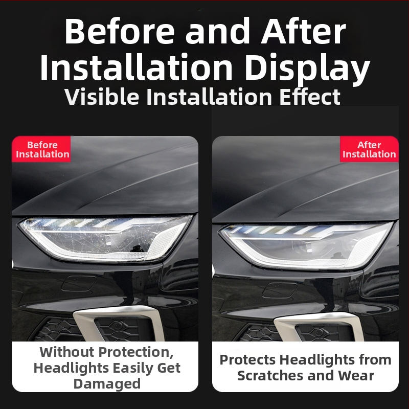 Priekšējo lukturu aizsargfilms | Hidrogel membrāna | Vienu daļu veidots formējums | Skrāpējumu un nodiluma izturīgs | Audi lukturiem
