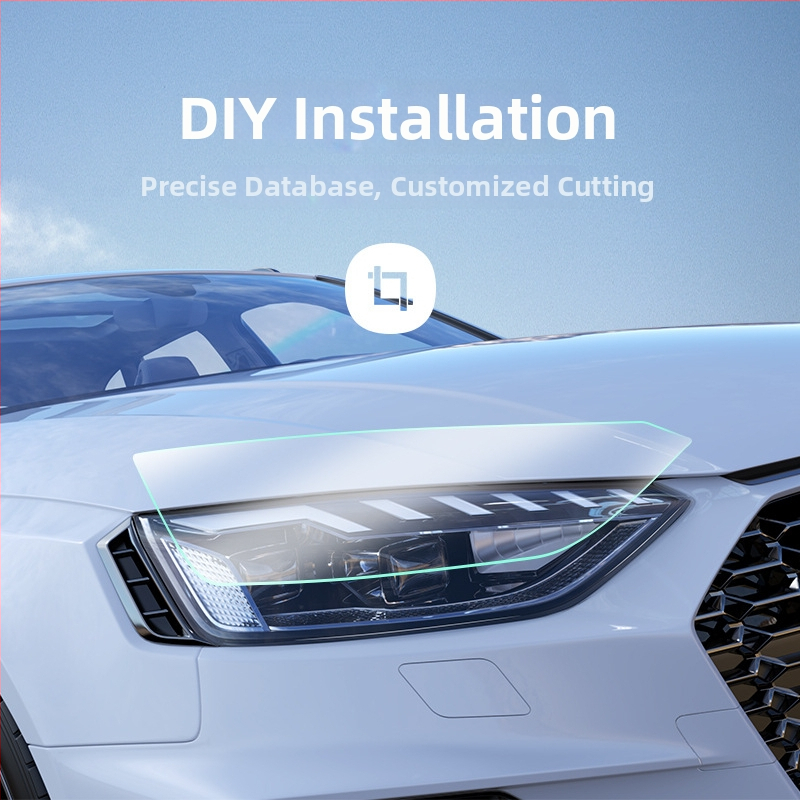 Priekšējo lukturu aizsargfilms | Hidrogel membrāna | Vienu daļu veidots formējums | Skrāpējumu un nodiluma izturīgs | Audi lukturiem