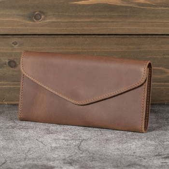 Taška na mobilný telefón z kože Crazy Horse, pravá koža, horizontálny štvorcový tvar, uzatváranie s klapkou, klip na bankovky