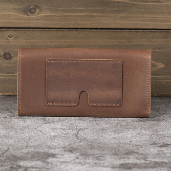 Taška na mobilný telefón z kože Crazy Horse, pravá koža, horizontálny štvorcový tvar, uzatváranie s klapkou, klip na bankovky