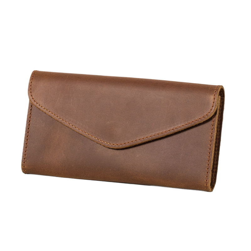 Taška na mobilný telefón z kože Crazy Horse, pravá koža, horizontálny štvorcový tvar, uzatváranie s klapkou, klip na bankovky