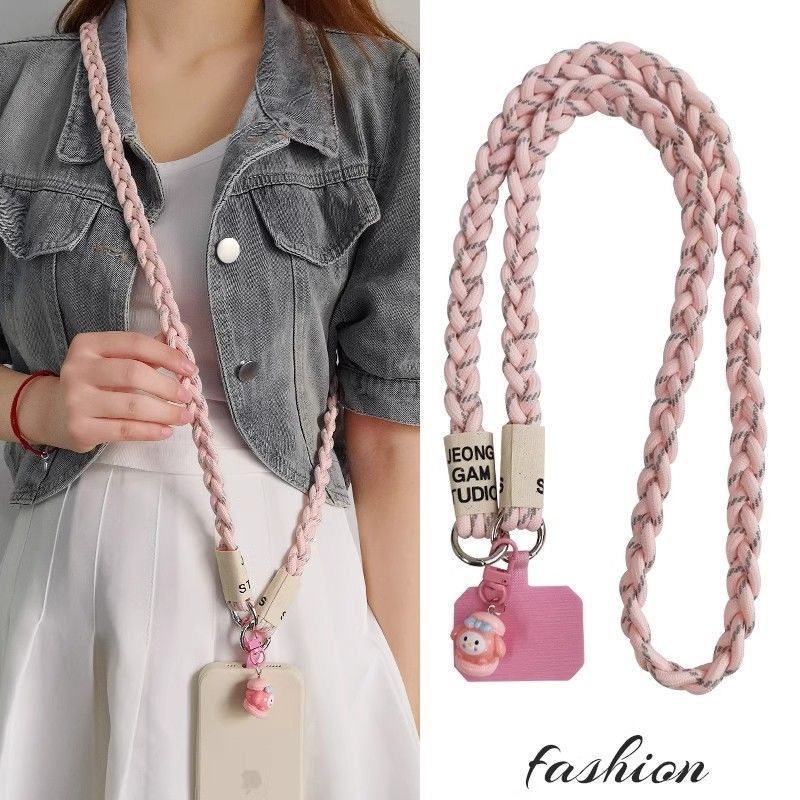 Női telefontok hosszú vállpánttal, műanyag anyag, hőátviteles nyomtatás, női stílus, rajzfilm motívum