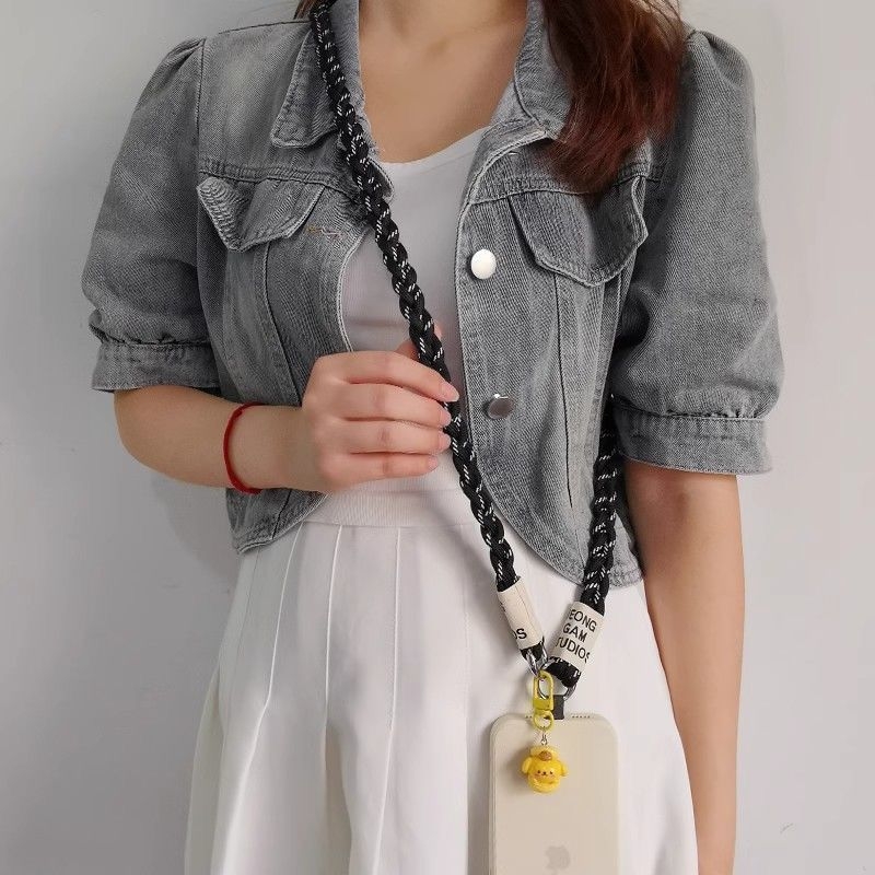 Női telefontok hosszú vállpánttal, műanyag anyag, hőátviteles nyomtatás, női stílus, rajzfilm motívum